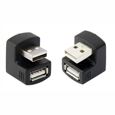 chenyang 2pcs USB 2.0 Male to Female Extension Adapter Low Profile Up &amp; Down Direction Angled 360 Degree