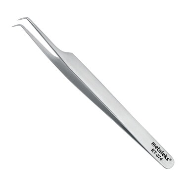 Metaleks Volume Eyelash Extension Tweezers Soft In Use Light In Weight Matt Finish Stainless Steel Pointed Angular Tip for 2D - 5D - Sterilizable