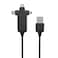 Scosche MMMC-SP SmartSync 4-in-1 USB-C, Mini USB, Mini B &amp; Micro USB to USB Charge &amp; Sync Cable 3-ft. Black