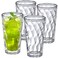 Amazing Abby - Alps - 22-Ounce Insulated Plastic Tumblers (Set of 4), Double-Wall Plastic Drinking Glasses, All-Clear High-Balls, Reusable Plastic Cups, BPA-Free, Shatter-Proof, Dishwasher-Safe