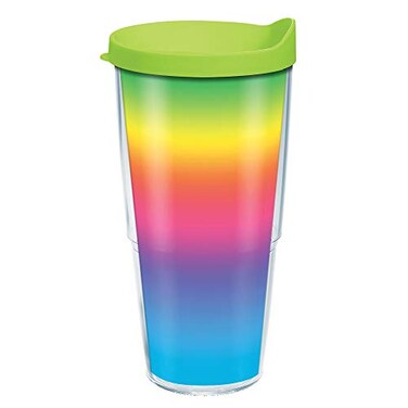 Tervis Rainbow Flavor Ombre Made in USA Double Walled Insulated Tumbler Travel Cup Keeps Drinks Cold &amp; Hot, 24oz, Classic