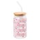 Silver Buffalo Sanrio Hello Kitty Strawberry Milk Pink Glass Jar Tumbler with Bamboo Lid and Glass Straw, 16 Ounces