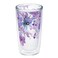 Tervis Made in USA Double Walled Watercolor Floral Purple - Crystal Insulated Tumbler Cup Keeps Drinks Cold &amp; Hot, 16oz, Delicate Bouquet
