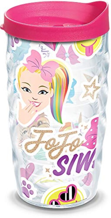 Tervis Made in USA Double Walled Nickelodeon - JoJo Siwa Insulated Tumbler Cup Keeps Drinks Cold &amp; Hot, 10oz Wavy, Unicorn