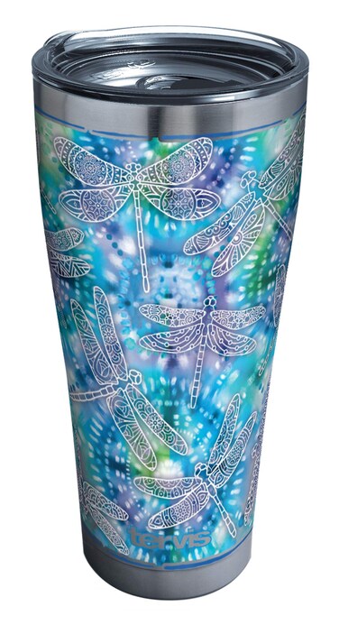 Tervis Tie Dye Dragonfly Triple Walled Insulated Tumbler Travel Cup Keeps Drinks Cold &amp; Hot, 30oz Legacy, Stainless Steel, 1 Count (Pack of 1)