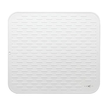 Luxet Multipurpose Premium Quality Silicone Dish Drying Mats for Kitchen Counter Top Dishes Pad, Heat Resistant Countertop Protection, Non Slip Grip, Large Trivet Size 17x15 inches (White)