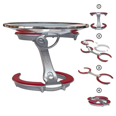 Trivae Lid Holder and Pot Holder, with Unique Trivet and Cake Stand Function - 4 in 1 Kitchen Accessory for The Cooking Lover