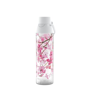 Tervis Sakura Japanese Cherry Blossom Insulated Tumbler, 24oz Venture Lite Water Bottle, Classic