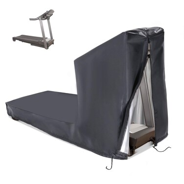 Treadmill Covers for Non-Folding Home Running Machines with Zipper &amp; Drawstring, Black (81x37x67 inch)