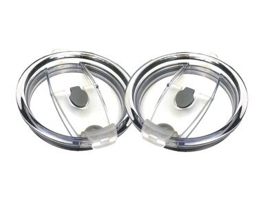 Replacement Flip Lids for Stainless Steel Insulated Tumbler Travel Mug, Compatible w/YETI Rambler,Ozark Trail,Old Style and More (30 Oz, Clear 2)