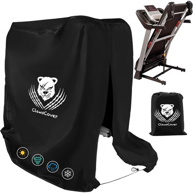 ClawsCover Heavy Duty Folding Treadmill Cover Waterproof Dustproof Running Machine Cover Exercise Workout Equipment Protective with Windproof Drawstring and Air Vents for Home Gym Indoor Outdoor