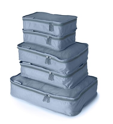 MUMI Packing Cubes, 5 Packing Cubes for Suitcases, Travel Bags Organizer for Luggage, Travel Essentials (Gray)