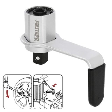 FIRSTINFO F3220DF - 800 N.m. (590 Ft-lbs) Manual Torque Multiplier 3.4:1 Wrench, 1/2 inch Drive (Female/Input) to 3/4 inch Drive (Male/Output) Adaptor, Max. 800 Nm Lug Nut/Labor Saving Tool