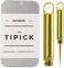 DAILYCARRYCO. TiPick Titanium Toothpick Holder - Portable Metal Travel Toothpick - Reusable EDC Micro Toothpick - Compact &amp; Convenient - Carry On-the-Go - Titanium Construction, Gold