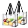 HAOGUAGUA 2-Pack Clear Tote Bag Stadium Approved 12x12x6, Transparent See Through Clear Tote Bag for Work, Sports Games, Concerts, Beach (Black)