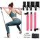 MALOOW Pilates Exercise Bar Kit with Resistance Bands(40lbs&amp;60lbs),Portable Pilates Equipment for Men and Women Fitness,Pilates Stick and Tubes with Foot Strap &amp; Handles for Full Body Workout,(Pink)