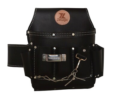 Zeluga 20-149 6 Pocket Leather Electrician Tool Pouch, Black