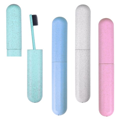 Hooqict 4 Pack Travel Toothbrush Case Portable Travel Toothbrush Holder Plastic Toothbrush Container Protector Cover for Traveling, Camping, Home, School, Business