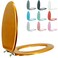 BLOFDE Elongated Toilet Seat Wood Toilet Seat Prevent Shifting with Zinc Alloy Hinges American Standard Size Toilet Seat Easy to Install also Easy to Clean(Elongated,Sparkling Classical Gold)