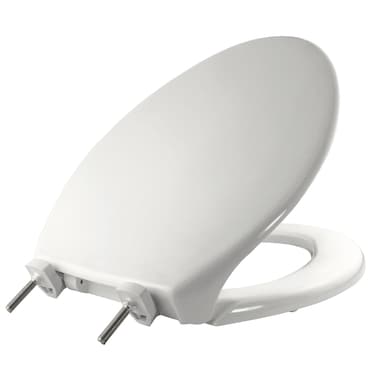 Bemis 7800TDG 000 Commercial Heavy Duty Closed Front Toilet Seat with Cover That Will Lift for Easy Cleaning, Never Loosen &amp; Reduce Call-Backs, Elongated, White