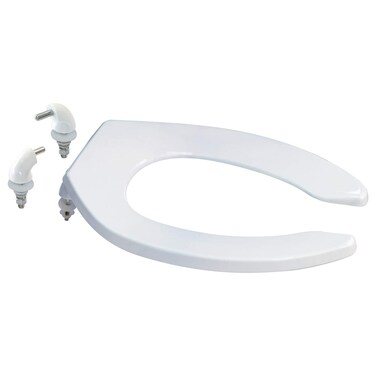EZ-FLO 65913 Commercial Grade Elongated Plastic Toilet Seat, White