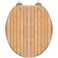 Round Toilet Seat Bamboo floor texture Resin Toilet Seat Quietly Slow Close with Quick-Release Hinges Toilet Seat with Cover Easy to Clean Install