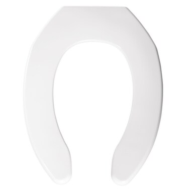 Bemis 1055 000 Elongated Open Front Plastic Toilet Seat Without Cover, White