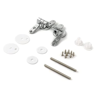 QWORK Toilet Seat Sturdy Hinge Replacement Parts, Stainless Steel Hinge Mountings with Bolts and Nuts