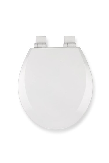 Croydex WL800622AZH Stick Tight No More Movement Sticky Grip Pad Technology Round, Soft Close and Quick Release, White, Molded Wood Toilet Seat