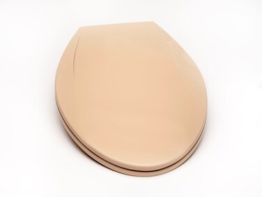Bath D&Atilde;&copy;cor 2Q1E6-30 Deluxe Slow Close Plastic Toilet Seat with Vari Adjust Lok-Down R'N'C Hinge and Quik-Lok Mounting Hardware, Elongated, Fawn Beige