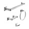 SENTO Cellar Classic Bathroom Accessories Set, Heavy Duty Metal Bath Hardware Set Wall Mounted, Includes Robe Hook, Standard Toilet Paper Holder, Towel Ring, 24&acirc;&euro; Towel Bar (4-Piece, Polished Chrome)