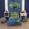 Marvel The Incredible Hulk Green, and Blue 4 Piece Toddler Bed Set - Comforter, Fitted Bottom Sheet, Flat Top Sheet, and Reversible Pillowcase