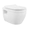 Ivy Wall Hung Elongated Toilet Bowl, Black Hardware