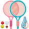 OPPUM Kids Tennis Racket (2-Pack), Sizes 16"-25". Designed for 2-14 Years Old. Affordable, Durable Gear for Fun and an Introduction to Tennis. (16 inch-2pcs(Blue+Pink))