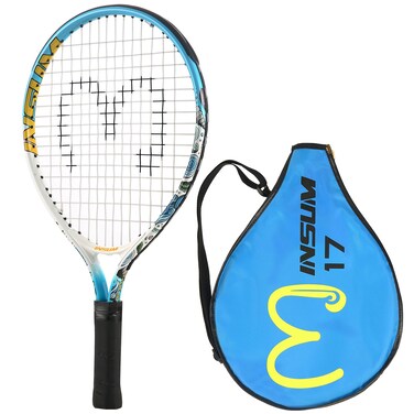 insum 23'' Junior Tennis Racket for Kids Aged 6-8 Y with Strap Bag Tennis Racquet (23inch-Blue-Green)