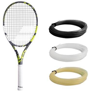 Babolat Pure Aero Team Tennis Racquet - Strung with 16g White Babolat Syn Gut at Mid-Range Tension (4 1/2" Grip)