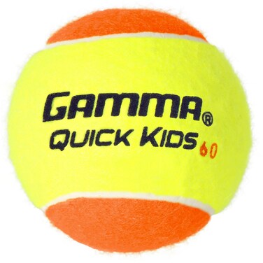 GAMMA Quick Kids 60 Training Tennis Balls for Kids &amp; Beginners, Low-Compression Core Reduces Speed &amp; Bounce, Great for Tennis Practice, USTA &amp; ITF Approved for 10 &amp; Under Tournaments, Bag of 12