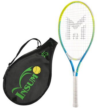 insum 25'' Junior Tennis Racket for Kids Aged 8-10 Y with Strap Bag Tennis Racquet (25inch-Yellow-Blue)