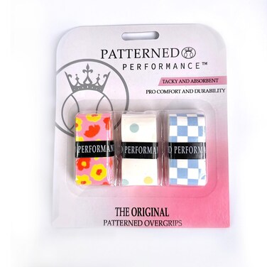 Patterned Performance Tennis Racket Grip Tape - Customizable and Tac Moisture Feel Tennis Grips - Anti Slip Tennis Overgrip for Pickleball Racket (Pattern)