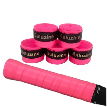 Racquet Overgrip Tacky Tennis Racket Grip Tape Anti-Slip and Sweat Absorbent for Tennis Racket, Badminton, Squash 5Pack Bright Pink