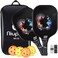 Pickleball Paddles, USAPA Pro Graphite Pickleball Paddle Set of 2 Pickleball Racquet 4 Pickleball Balls 1 Bag, Polypropylene Honeycomb Core, Graphite Face Cushion 4.72 in Grip Lightweight Pickleball