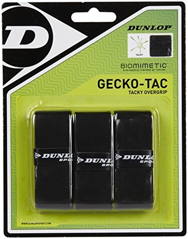 Dunlop Sports Gecko Tac Tennis Overgrip, 3-Pack, Black