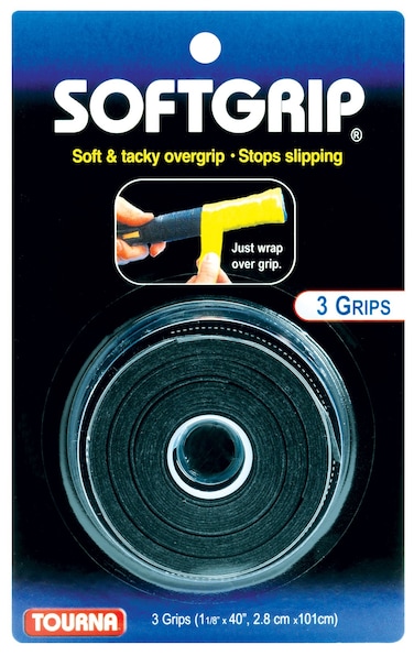 TOURNA SoftGrip Tennis Overgrip, black (STG-BK)