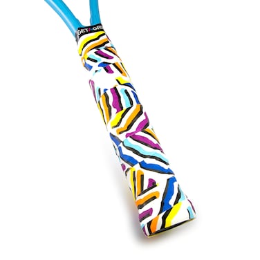 Get A Grip - Custom Tennis Racket Grip Tape - Anti-Slip/Quick-Drying Tennis Overgrips - Precut Badminton Racket Grip with Finishing Tape (Serve &amp; Vibe, 1 Grip)