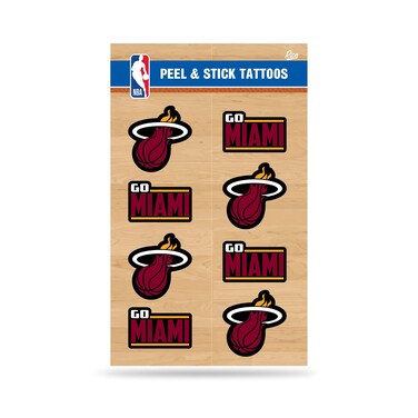 Rico Industries NBA Basketball Miami Heat Peel &amp; Stick Temporary Tattoos - Eye Black - Game Day Approved!