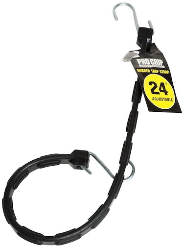 PROGRIP 712400 Natural Rubber Adjustable Tarp Strap with S Hooks: 24"Length
