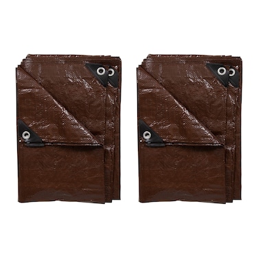 Stansport Light-Duty Rip-Stop Tarp 5' x 7' - Brown - 2 Pack