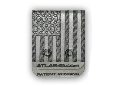 Atlas 46 Nelson Freedom Tape Measure Multi-Tool Pant Pocket Quick Draw Clip - Low Profile Metal - American Flag Old Glory