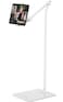 AboveTEK Tablet Floor Stand, Stylish Adjustable iPad Floor Stand, Aluminum 360&Acirc;&deg; Rotation Tablet &amp; Phone Holder for Sofa Bed, Compatible w/ 4.7"-13.5" iPhones, iPad Pro Air Mini 12.9, Kindles (White)