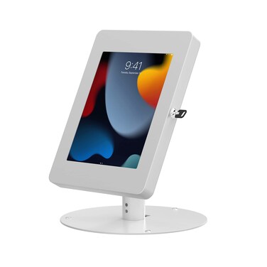 Hyperflex Kiosk Stand &acirc;&euro;&ldquo; CTA Secure Kiosk Stand for Tablets - Heavy-Duty Locking Enclosure - iPad Mini 1/2/3/4/5/6/7 - Samsung Tab A 8&acirc;&euro; inch - Lenovo Tab E8 &amp; More - White - (PAD-HSKSWS)
